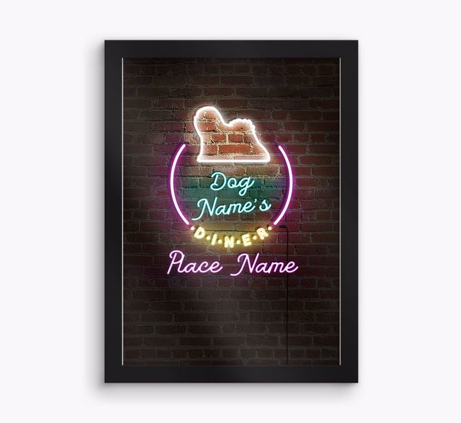Neon Sign: Personalised {breedFullName} Framed Print